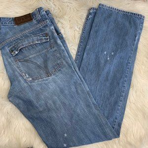 Dolce & Gabbana Mens Light Wash Straight Fit Jeans